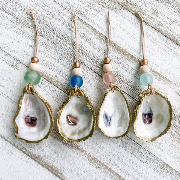 Gilded Oyster Shell Ornament - Coastal Collection image 0