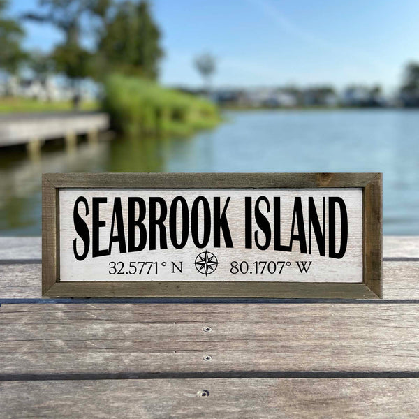 Seabrook Island GPS Coordinates Sign image 0