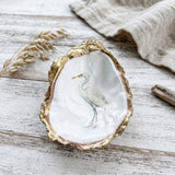 Egret Oyster Shell Jewelry Dish