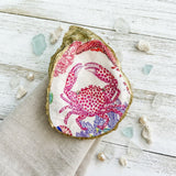 Pink Crab Oyster Shell Jewelry Dish