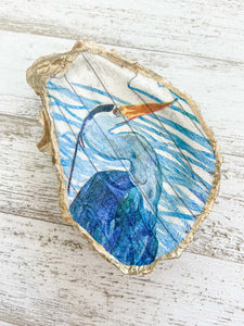 Great Blue Heron Oyster Shell Ring Dish image 1