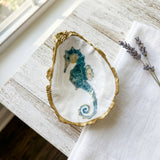 Seahorse Oyster Shell Ring Dish