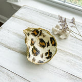 Leopard Print Oyster Shell Jewelry Dish