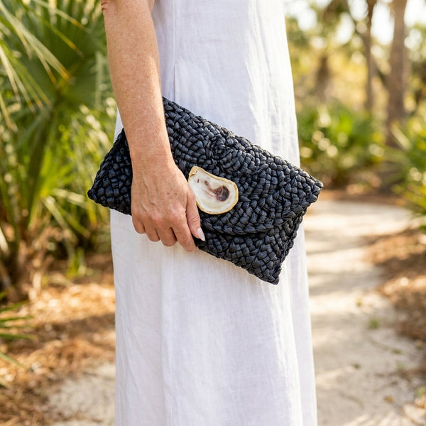 Black Oyster Shell Clutch