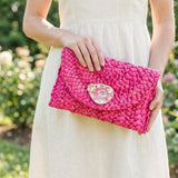 Floral Oyster Shell Clutch