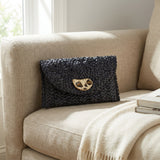 Leopard Print Oyster Shell Clutch