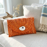 Orange Oyster Shell Clutch