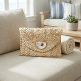 Beige Oyster Shell Clutch