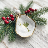 Palmetto Tree and Crescent Moon Oyster Shell Ornament