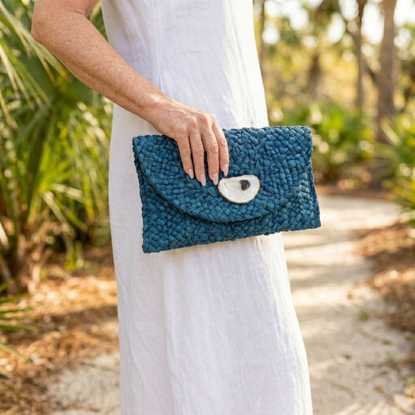 Blue Oyster Shell Clutch