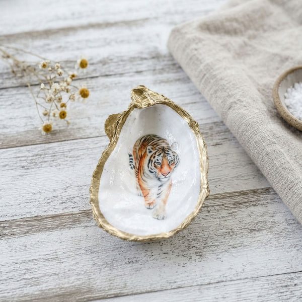 Tiger Oyster Shell Jewelry Dish