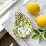 Lemon Oyster Shell Jewelry Dish
