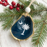 Palmetto Tree and Crescent Moon Oyster Shell Ornament