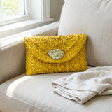 Lemon Oyster Shell Clutch