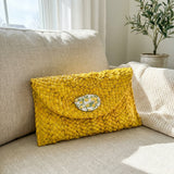 Lemon Oyster Shell Clutch