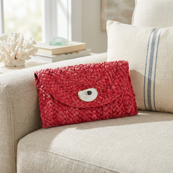 Red Oyster Shell Clutch