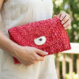 Red Oyster Shell Clutch
