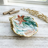 Watercolor Coast Oyster Shell Jewelry Dish