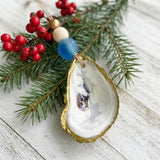 Gilded Oyster Shell Ornament - Coastal Collection