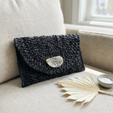 Polka Dot Oyster Shell Clutch