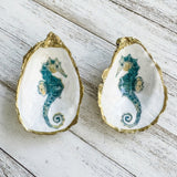 Seahorse Oyster Shell Ring Dish