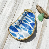 Blue Fish Oyster Shell Jewelry Dish