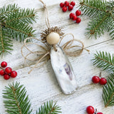 Oyster Shell Angel Ornament