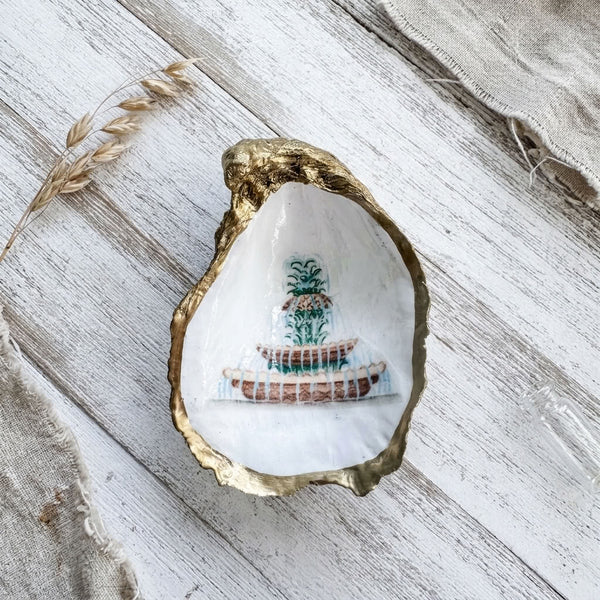 Pineapple Fountain Oyster Shell Jewelry Dish