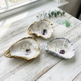 Personalized Wedding Oyster Shell Jewelry Dish