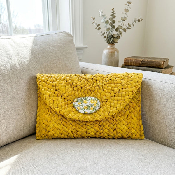 Lemon Oyster Shell Clutch