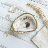 Personalized Oyster Shell Jewelry Dish with Name