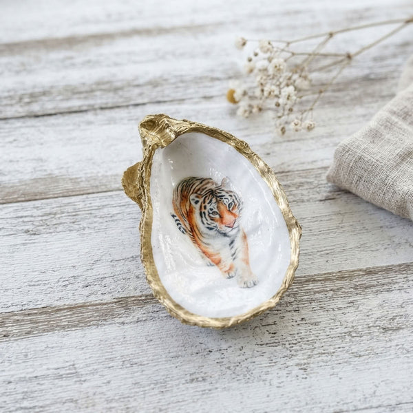 Tiger Oyster Shell Jewelry Dish