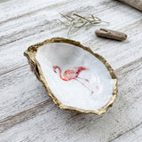 Flamingo Oyster Shell Jewelry Dish