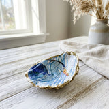 Great Blue Heron Oyster Shell Jewelry Dish