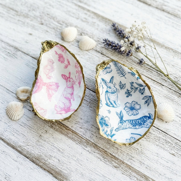 Bunny Oyster Shell Jewelry Dish