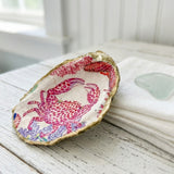 Pink Crab Oyster Shell Jewelry Dish