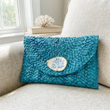 Coral Oyster Shell Clutch
