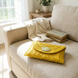 Lemon Oyster Shell Clutch