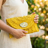 Lemon Oyster Shell Clutch
