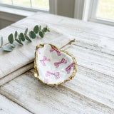 Pink Bows Oyster Shell Ring Dish