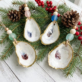 Gilded Oyster Shell Ornament - Coastal Collection