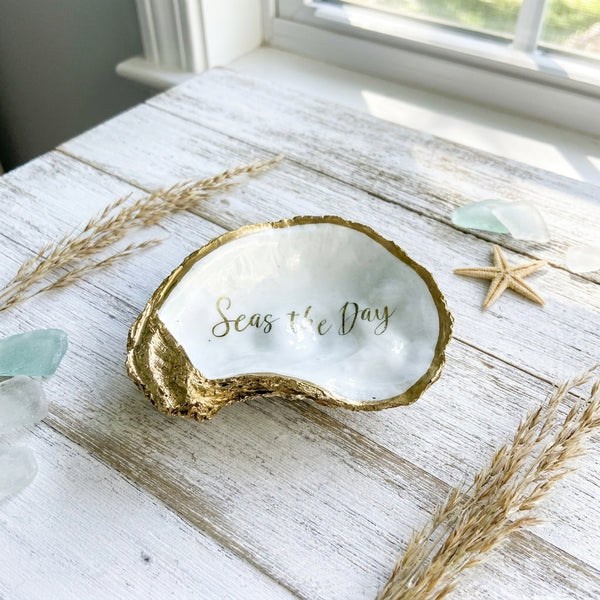 Seas the Day Oyster Shell Jewelry Dish