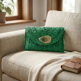 Peacock Feather Oyster Shell Clutch
