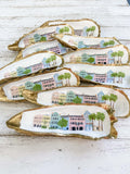 Rainbow Row Decoupaged Oyster Shell image 0