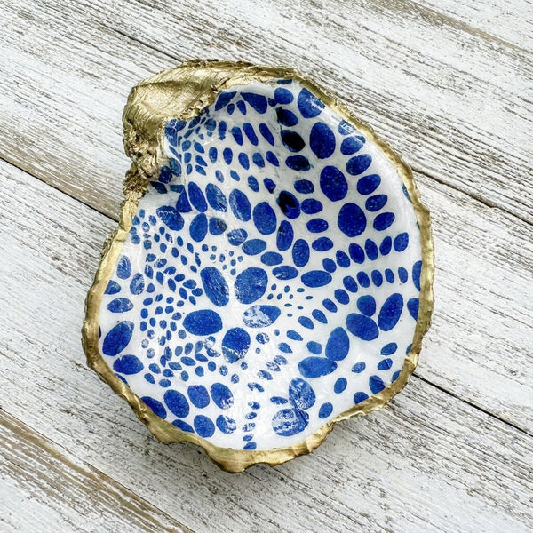Something Blue Oyster Shell Jewelry Dish