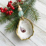 Gilded Oyster Shell Ornament - Coastal Collection