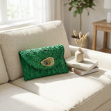 Peacock Feather Oyster Shell Clutch