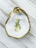 Golden Pineapple Oyster Shell Ring Dish image 0