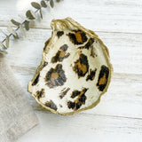 Leopard Print Oyster Shell Jewelry Dish