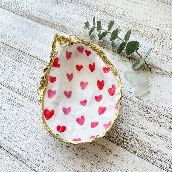 Tiny Hearts Oyster Shell Jewelry Dish